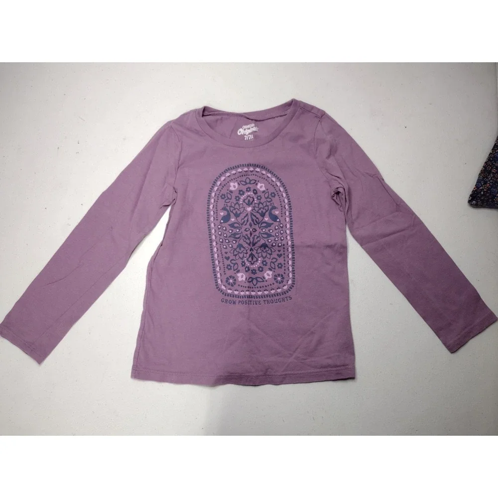 OshKosh B'gosh Carters Girls Purple Grow Positive Thoughts Floral Leggings Set 7